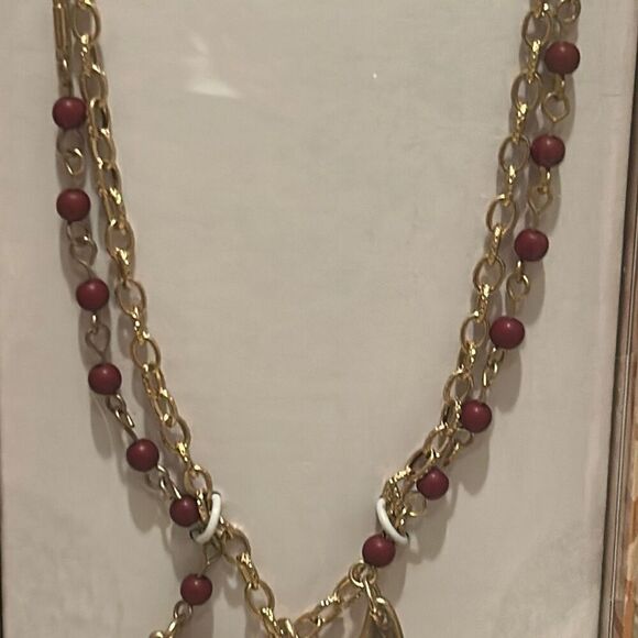 The Sak Gold Tone Fall Jewelry Set Burgundy Olive Green Bohemian Style Gift NWT - Picture 9 of 10